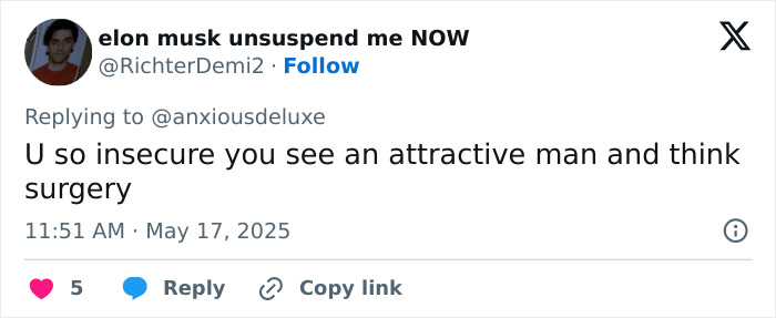 Tweet criticizing assumptions about attractive men and surgery, sparking debate on Pedro Pascal’s new jaw and plastic surgery or Ozempic. Tweet criticizing assumptions about attractive men and surgery, sparking debate on Pedro Pascal’s new jaw and plastic surgery or Ozempic.