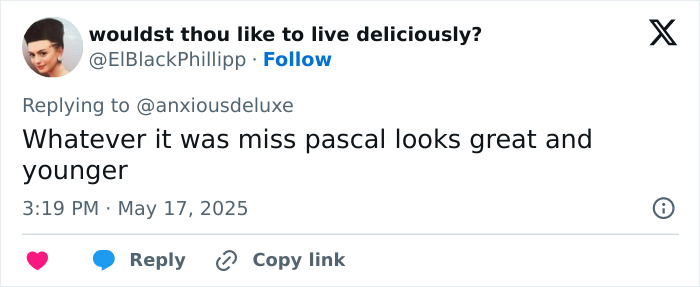 Tweet praising Pedro Pascal's new jaw, sparking fans' guesses about plastic surgery or Ozempic effects. Tweet praising Pedro Pascal's new jaw, sparking fans' guesses about plastic surgery or Ozempic effects.