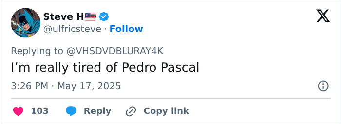 Screenshot of a tweet mentioning Pedro Pascal, related to lip reader decoding his interaction with Joaquin Phoenix.