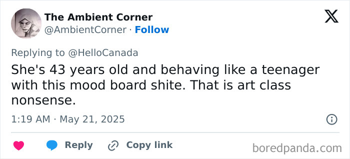 Screenshot of a social media comment criticizing Meghan Markle for not mentioning Prince Harry in anniversary post.