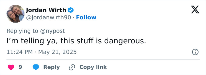 Tweet by Jordan Wirth warning about dangers, highlighting concerns related to Ozempic teeth side effects from weight loss meds.