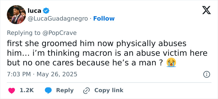 Tweet text discussing Emmanuel Macron grooming rumors and abuse allegations amid teacher-student past resurfacing. Tweet text discussing Emmanuel Macron grooming rumors and abuse allegations amid teacher-student past resurfacing.