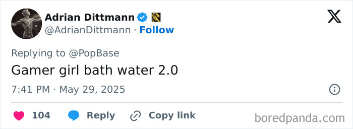 Tweet screenshot showing a user commenting on Sydney Sweeney launching soap made with her own bath water.