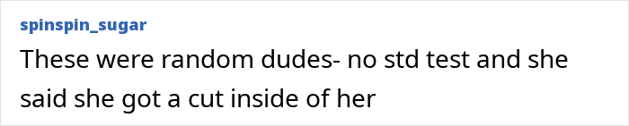 Screenshot of a social media comment discussing health issues related to sleeping with multiple men and lack of doctor attention. Screenshot of a social media comment discussing health issues related to sleeping with multiple men and lack of doctor attention.