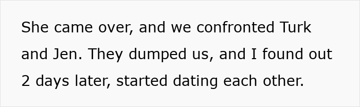 Text excerpt about confronting and discovering a homewrecker brother dating someone else after dumping partner.