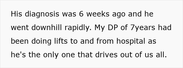 Teen desperate to say goodbye to sick father, mom’s partner upset about driving to hospital conflict. Teen desperate to say goodbye to sick father, mom’s partner upset about driving to hospital conflict.