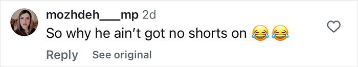 Comment on social media post reading why Sam Asghari isn&rsquo;t wearing shorts, referencing that 3rd leg spotted by Britney Spears fans.