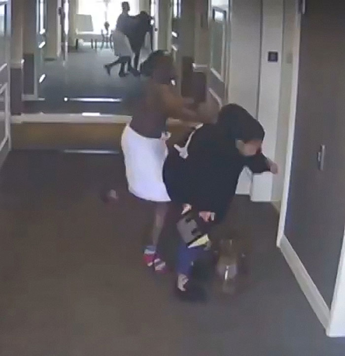 Surveillance image shows a physical altercation during a disturbance at a party, related to Diddy trial jury evidence. Surveillance image shows a physical altercation during a disturbance at a party, related to Diddy trial jury evidence.