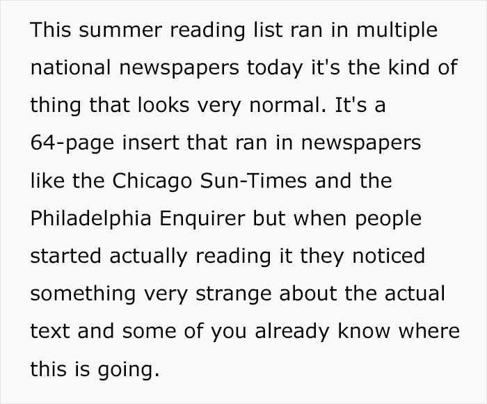 Summer reading list runs in major newspapers reveal many books on the list do not actually exist or are strange.