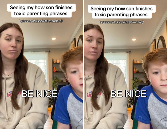 A woman and child completing toxic parenting sentences with responses that may heal children’s emotional wounds.