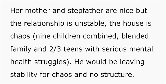 Alt text: Text excerpt discussing unstable family dynamics amid teens with serious mental health struggles related to teen son get girlfriend pregnant on purpose.