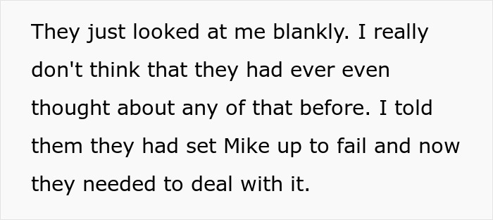 Text excerpt showing a person explaining how a couple goes ballistic after daughter refuses to invite bully bro to wedding.