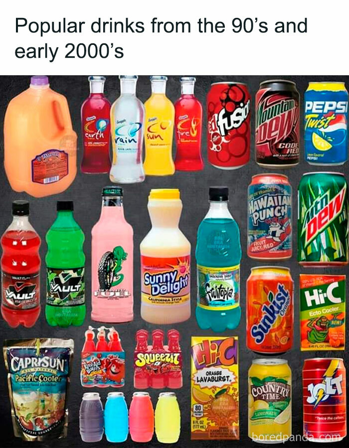 Popular nostalgic drinks from the 90s and early 2000s unlocking memories through iconic beverage brands.