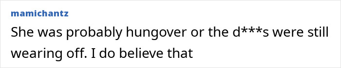 Text post from user mamichantz discussing a hangover in relation to Britney Spears&rsquo; wild party with Diddy mentioned during trial.