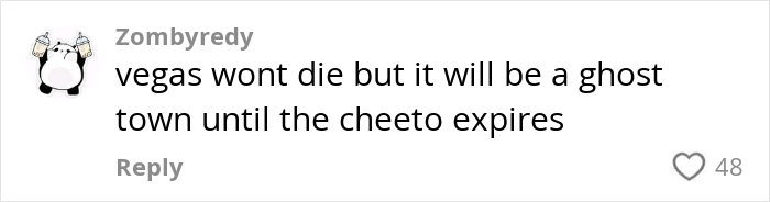 Comment about Vegas becoming a ghost town reflecting US losing money in the tourism sector due to fewer visitors.
