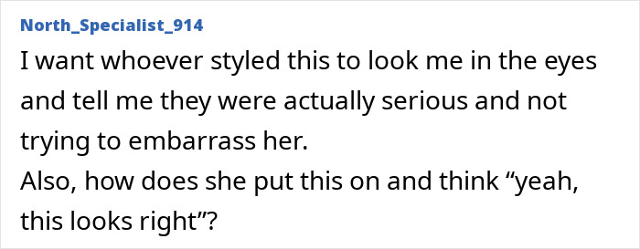 Screenshot of online comment criticizing Kim Kardashian's style during Paris jewelry heist trial for a ridiculous look.