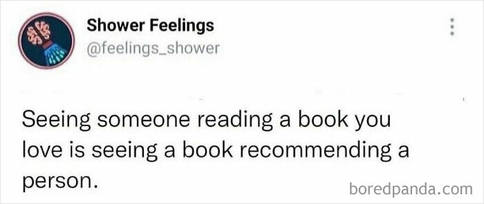 Screenshot of a Shower Feelings social media post sharing a thoughtful quote to occupy your brain while showering.