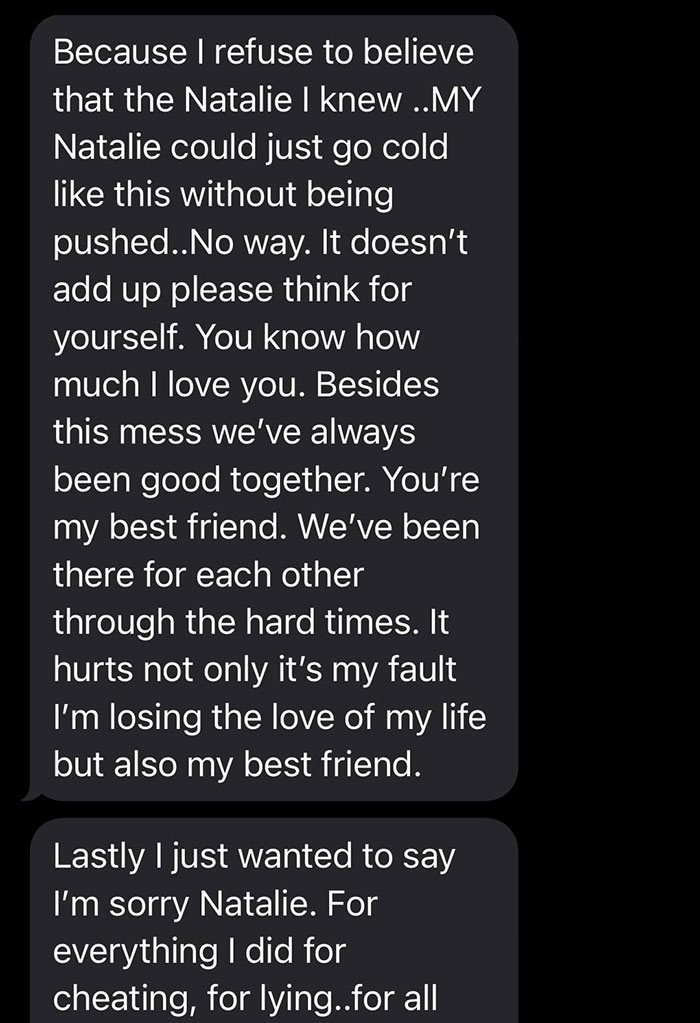 Text messages expressing regret and apology in a boyfriend’s affair, highlighting love and heartbreak in a troubled relationship. Text messages expressing regret and apology in a boyfriend’s affair, highlighting love and heartbreak in a troubled relationship.