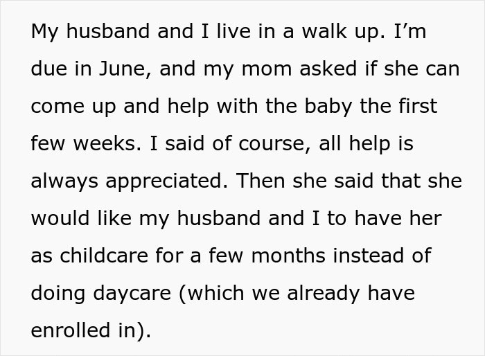 Text excerpt discussing a woman&rsquo;s concerns about her obese mom babysitting her newborn, sparking fat shaming debate.