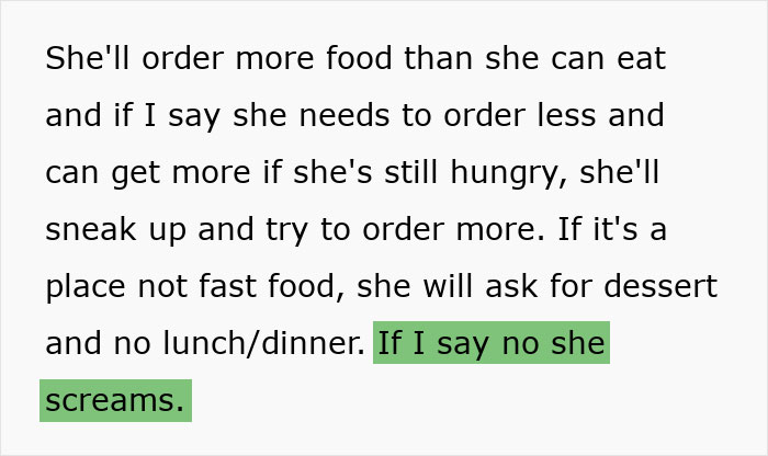 Text excerpt showing frustration with kid's behavior during outings, related to refusing kid outings with brother&rsquo;s kids.