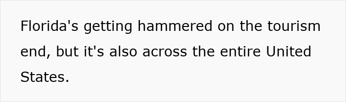 US tourism sector losing money as visitor numbers decline across Florida and the entire United States.