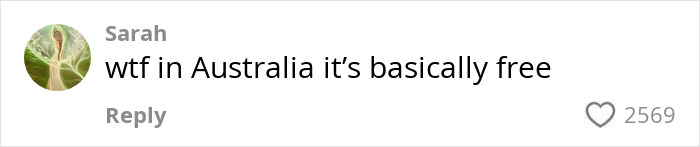 Comment reading wtf in Australia it&rsquo;s basically free, highlighting the high cost of giving birth in the US for new moms.