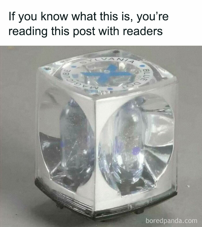 Vintage Sylvania magic cube toy from the 80s, featured in a post celebrating the good old 80s nostalgia.