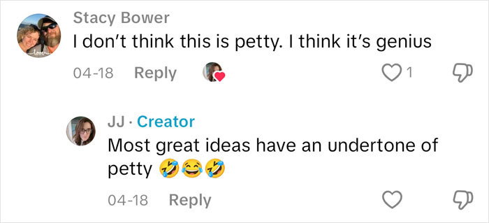 Screenshot of a social media comment thread about a mom&rsquo;s petty revenge that went viral, discussing packing for themselves.