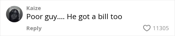 Comment saying poor guy he got a bill too, highlighting the high cost of giving birth in the US for baby boys.