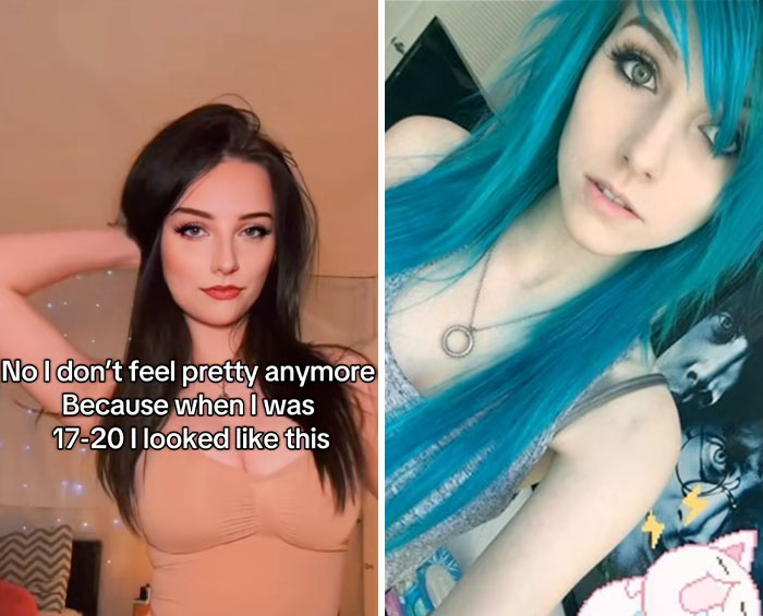 Two young women sharing their personal glow downs, reflecting on changes in their appearance over time.