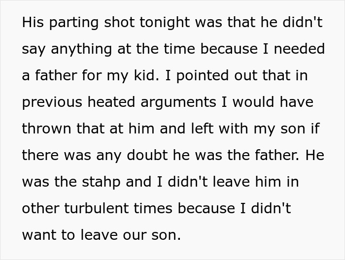 Woman explains wanting to end 24-year marriage after husband demands paternity test for their teen son. Woman explains wanting to end 24-year marriage after husband demands paternity test for their teen son.