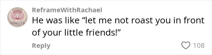Comment from ReframeWithRachael quoting a menacing one-word message from the Pope to the United States going viral.