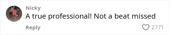 Comment from user Nicky praising a performance as a true professional with no beat missed, related to Beyoncé show malfunction concerns. Comment from user Nicky praising a performance as a true professional with no beat missed, related to Beyoncé show malfunction concerns.