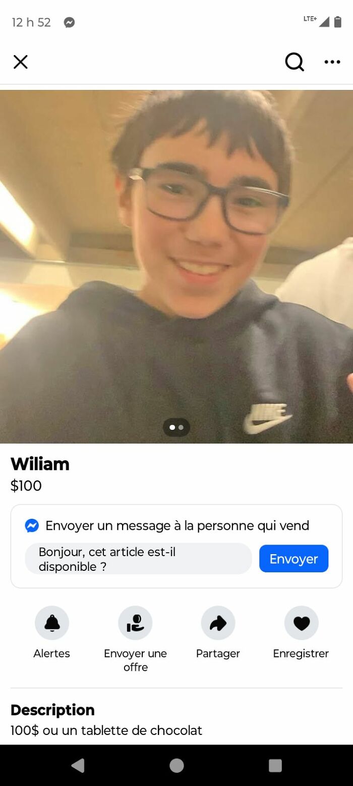 Smiling person wearing glasses and a Nike hoodie featured in wildest things found for sale on Facebook Marketplace.