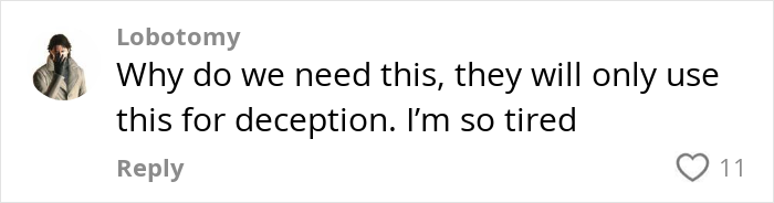 Comment on social media expressing concern about Google's AI model creating incredibly realistic videos being used for deception.