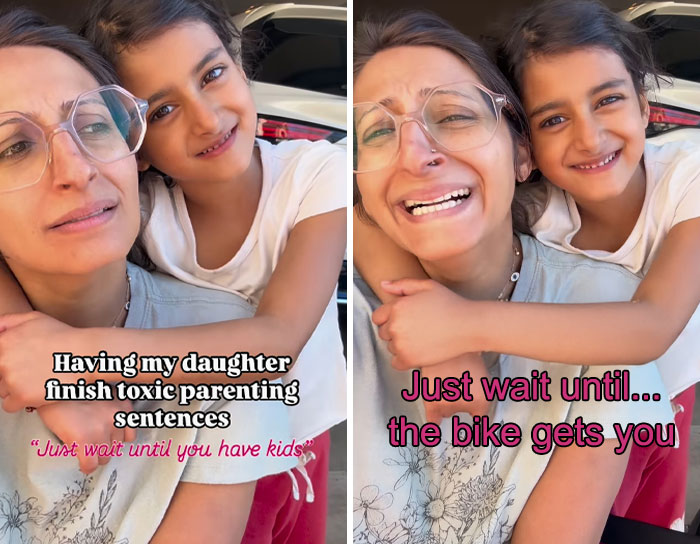 Mother and daughter completing toxic parenting sentences, sharing emotional and healing responses together outdoors.