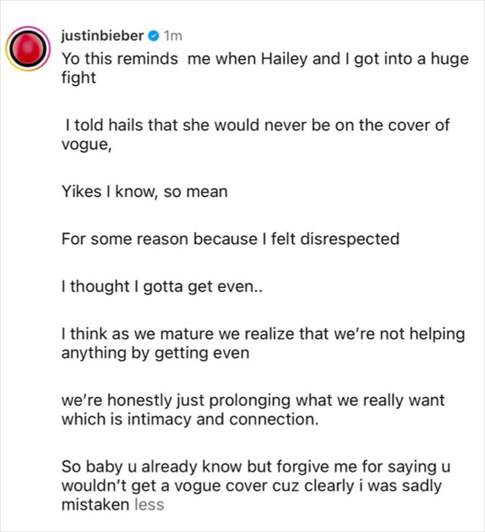 Justin Bieber admits to slighting Hailey and is seen roaming LA shirtless after the downfall.