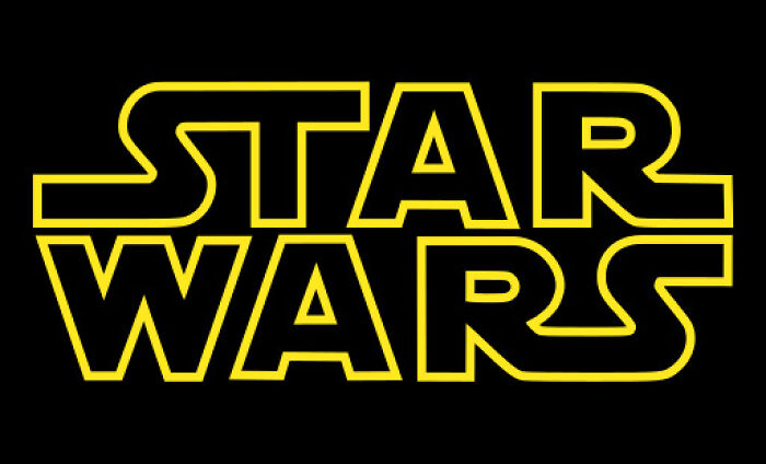 Star Wars logo in bold yellow outline on black background, symbolizing significant moments that changed history.