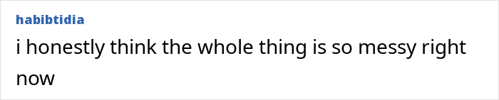 Text post by user habibtidia saying they think the whole situation is messy involving Scarlett Johansson, Ryan Reynolds, and Blake Lively lawsuit.