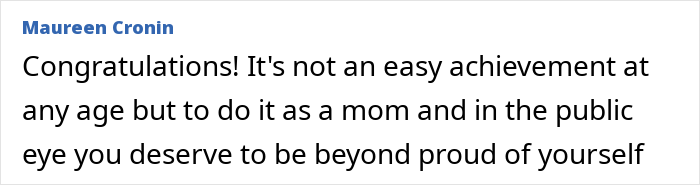 Text excerpt praising Kim Kardashian for graduating law school, highlighting achievement as a mom in the public eye.