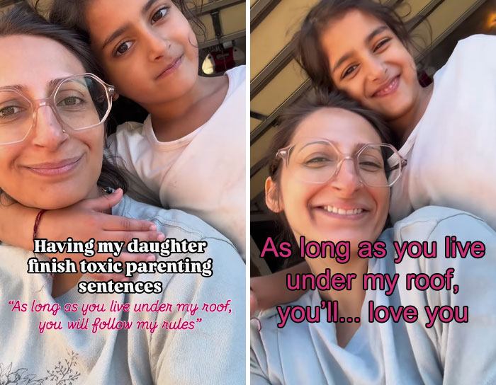 Mother and daughter smiling together while completing toxic parenting sentences for healing responses.