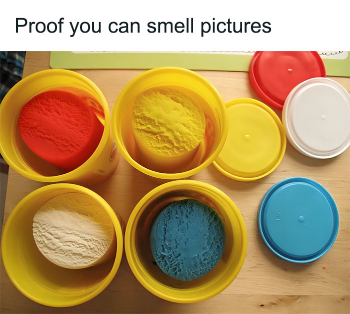Play-Doh containers with colorful dough shown as nostalgic pics to unlock memories from childhood.