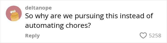User comment on social media questioning AI development focus, related to Google&rsquo;s AI model creating realistic videos.