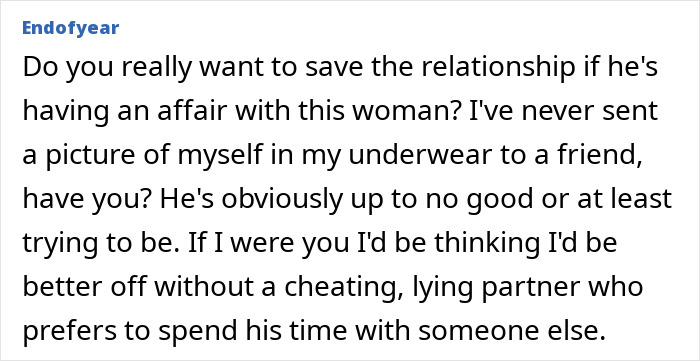 Text message expressing concern about a cheating partner sending a spicy picture to a mutual friend. Text message expressing concern about a cheating partner sending a spicy picture to a mutual friend.