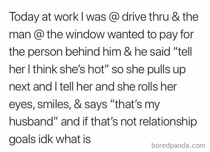 Drive-thru kindness story showing wholesome relationship goals that can make you feel good about the world again.