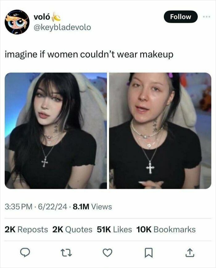 Tweet showing a woman with and without makeup, highlighting themes in the misogynistic incels community posts.