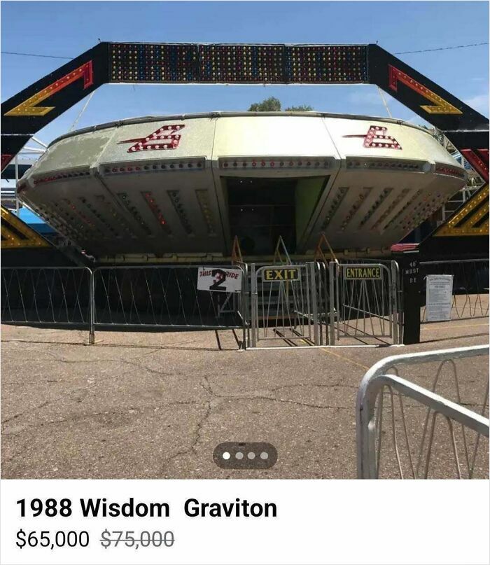 Vintage 1988 Wisdom Graviton ride listed on Facebook Marketplace showing wild unique items for sale.