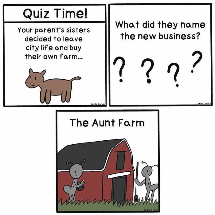 Funny and relatable comic showing ants running a farm, capturing the sweet chaos of everyday life with humor.