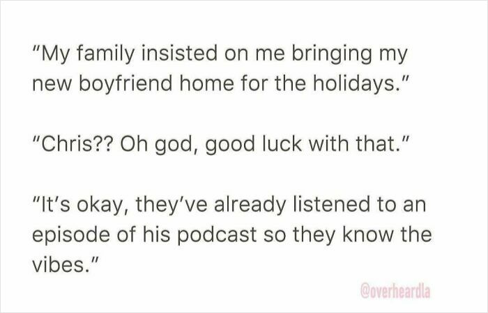 Funny conversations overheard in the streets of LA about family, relationships, and holiday introductions with a humorous twist.