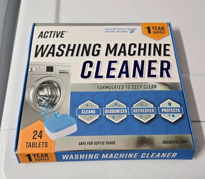 Washing machine cleaner tablets shown in a box, a popular item from Amazon wishlists featured in favorites list.